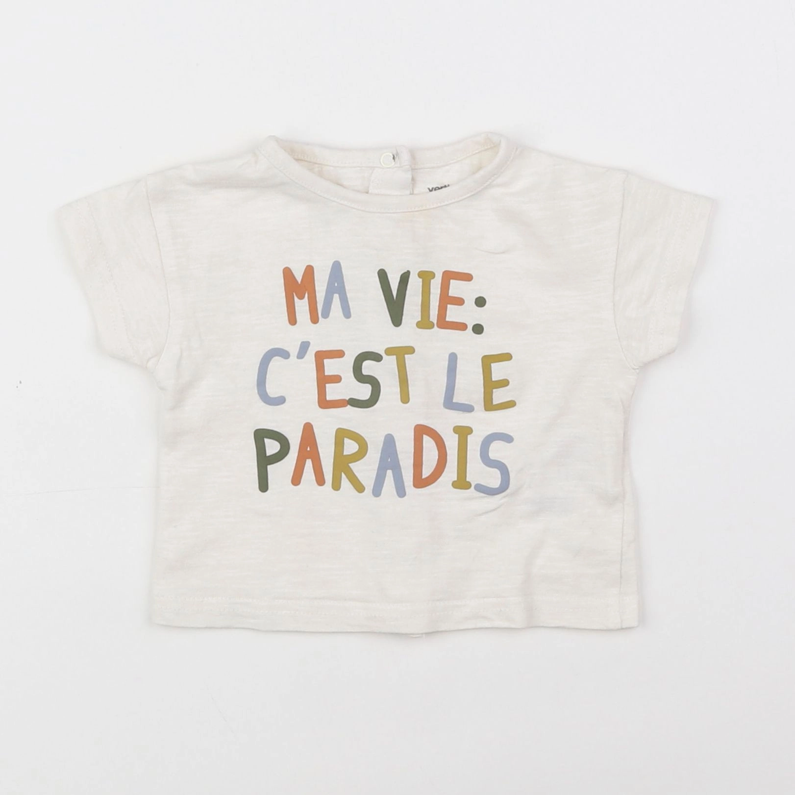 Vertbaudet - tee-shirt beige - 3 mois